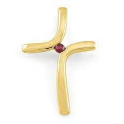 Kreuz Rubin Anhänger in 9 karat Gold 0,04 ct