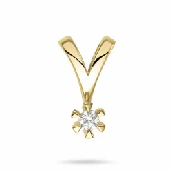 Diamant Solitäranhänger in 9 karat Gold 0,05 ct