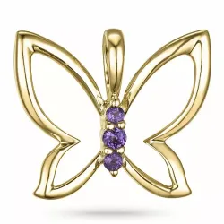 Schmetterlinge amethyst anhänger in 9 karat gold 0,04 ct