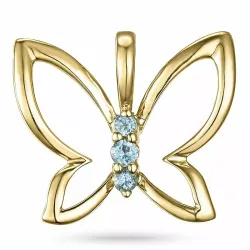 Schmetterlinge topas anhänger in 9 karat gold 0,05 ct
