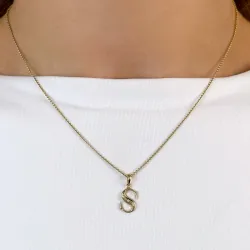 Buchstab s diamantanhänger in 9 karat gold 0,02 ct