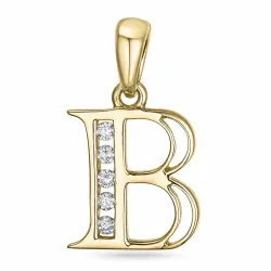 buchstab b Diamant Anhänger in 9 karat Gold 0,05 ct