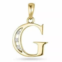 buchstab g Diamant Anhänger in 9 karat Gold 0,03 ct