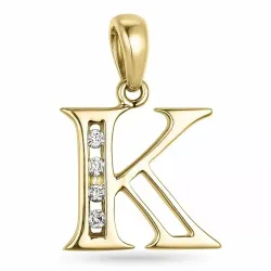 buchstab k Anhänger in 9 karat Gold 0,04 ct
