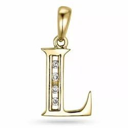 buchstab l Diamant Anhänger in 9 karat Gold 0,04 ct