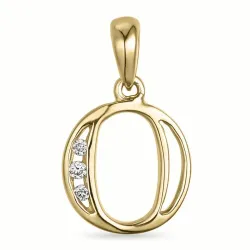 buchstab o Diamant Anhänger in 9 karat Gold 0,03 ct