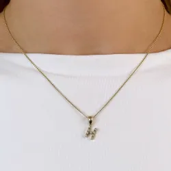 Buchstab h diamant anhänger in 9 karat gold 0,05 ct