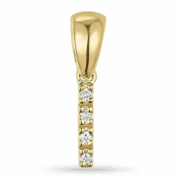 Buchstab i diamant anhänger in 9 karat gold 0,02 ct