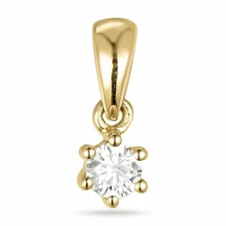 Diamant Solitäranhänger in 9 karat Gold 0,10 ct