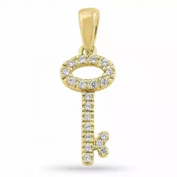 Schlüssel diamant anhänger in 9 karat gold 0,10 ct