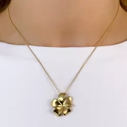 Blumen diamant anhänger in 9 karat gold 0,01 ct