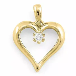 Herz Diamantanhänger in 9 karat Gold 0,08 ct