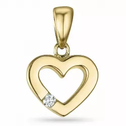 Herz diamant anhänger in 9 karat gold 0,02 ct