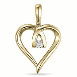 Herz Diamant Anhänger in 9 karat Gold 0,02 ct