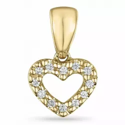 Herz diamant anhänger in 9 karat gold 0,06 ct