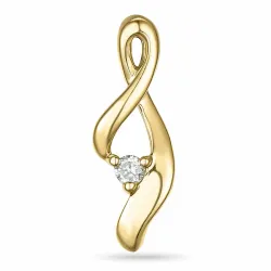 Abstraktem diamant anhänger in 9 karat gold 0,03 ct
