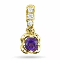 Amethyst Anhänger in 9 karat Gold 0,03 ct 0,16 ct