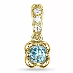 trendy  Blumen Topas Diamantanhänger in 9 karat Gold 0,03 ct 0,21 ct