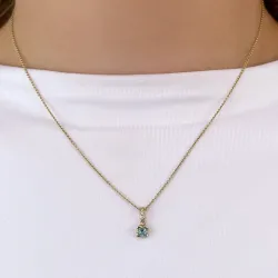 trendy  Blumen Topas Diamantanhänger in 9 karat Gold 0,03 ct 0,21 ct