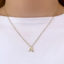 buchstab a Diamant Anhänger in 9 karat Gold 0,01 ct