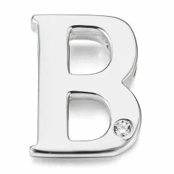 Kollektionsmuster buchstab b Diamant Anhänger in 9 karat Weißgold 0,01 ct