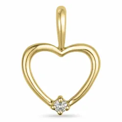 Herz Diamant Anhänger in 9 karat Gold 0,01 ct