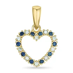 Herz Saphir Diamantanhänger in 9 karat Gold 0,08 ct 0,09 ct