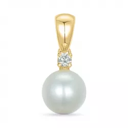 Perle Diamantanhänger in 9 karat Gold 0,04 ct