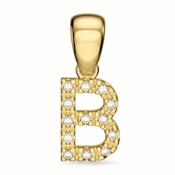 buchstab b Diamant Anhänger in 9 karat Gold 0,08 ct