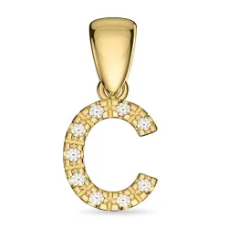 buchstab c Diamant Anhänger in 9 karat Gold 0,06 ct