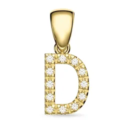 buchstab d Diamant Anhänger in 9 karat Gold 0,08 ct