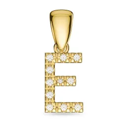 buchstab e Diamant Anhänger in 9 karat Gold 0,07 ct