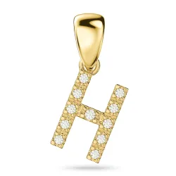 buchstab h Diamant Anhänger in 9 karat Gold 0,07 ct