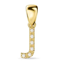 buchstab j Diamant Anhänger in 9 karat Gold 0,04 ct
