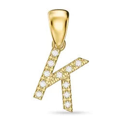 buchstab k Diamant Anhänger in 9 karat Gold 0,07 ct