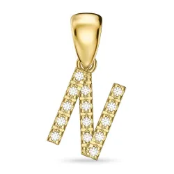 buchstab n Diamant Anhänger in 9 karat Gold 0,08 ct