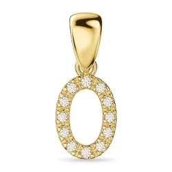 buchstab o Diamant Anhänger in 9 karat Gold 0,07 ct