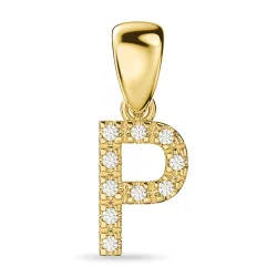 buchstab p Diamant Anhänger in 9 karat Gold 0,06 ct