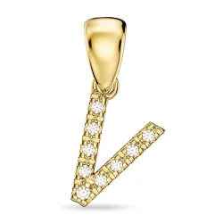 buchstab v Diamant Anhänger in 9 karat Gold 0,06 ct