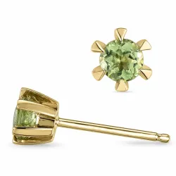 2 x 0,50 ct Peridot Solitärohrstecker in 9 Karat Gold mit Peridot 