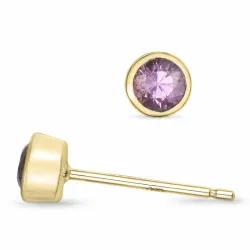 2 x 0,23 ct pink Saphir Solitärohrstecker in 9 Karat Gold mit pinkfarbenem Saphir 