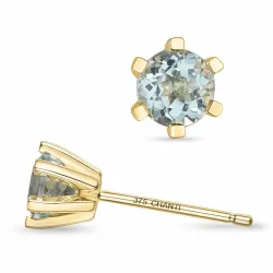 2 x 0,43 ct grünen Amethyst Solitärohrstecker in 9 Karat Gold mit Amethyst