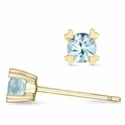 2 x 0,22 ct Aquamarin Solitärohrstecker in 9 Karat Gold mit Aquamarin 