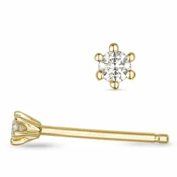 2 x 0,03 ct Diamant Solitärohrstecker in 9 Karat Gold mit Diamant 