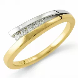 Diamant ring in 9 karat gold- und weißgold 0,13 ct