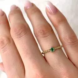 runder Smaragd Ring in 9 Karat Gold 0,13 ct