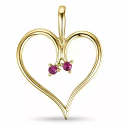Elegant Herz Rubin Anhänger in 9 karat Gold 0,54 ct