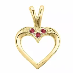 Herz Rubin Anhänger in 9 karat Gold 0,02 ct