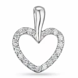 Herz Diamant Anhänger in 9 karat Weißgold 0,22 ct