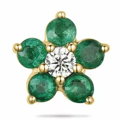 Blumen smaragd diamantanhänger in 9 karat gold 0,06 ct 0,40 ct